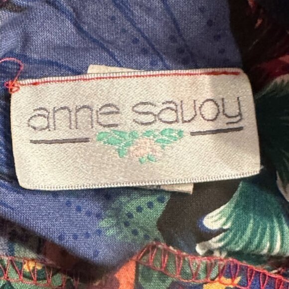 Vintage 90s Anne Savoy Red Floral Prairie Dress Girls 12 - Picture 11 of 12